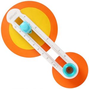 Qaestuan Coupeur de Papier Circulaire, pour Diamètres 2-20 cm, Cutter Circulaire Plastique Réglable, Cutter Papier Portable Rotatif, Craft Massicot Supplies, pour Une DéCoupe Simple et Rapide (QIAOLUO, neuf)