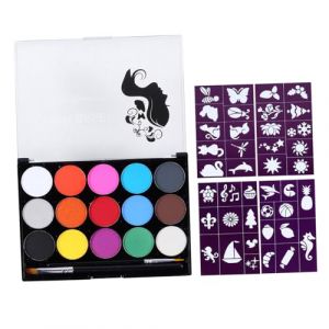 Beavorty Kit De Peinture Pour Le Visage Et Le Corps Halloween - 15 Couleurs À Base Deau Doux Pour La Peau Kit Compact Boîte De Rangement Anti-fuite (T Innovation·HX, neuf)