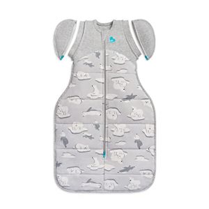 Love To Dream Sac de Transition Swaddle UP Lite Medium 6-8,5 kg, Gris, Coupe ajustée, Ailes Amovibles, 0,2 Tog (24-27 °C), Lavable en Machine, Double Fermeture éclair (babyartikel-de, neuf)