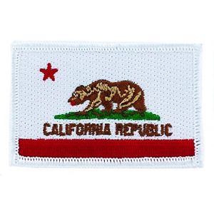 Patch &eacute;cusson brod&eacute; drapeau californie thermocollant usa americain etats unis (Akachafactory, neuf)