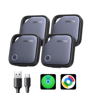 UGREEN FineTrack Duo Tag Traceur Fonctionne avec iOS Find My et Android Find Hub Recharge USB C Localisateur Objets Bluetooth pour Cl&eacute;s Valises Portefeuilles Wallet Sacs avec C&acirc;ble USB C Lot de 4 (UGREEN GROUP LIMITED UK, neuf)