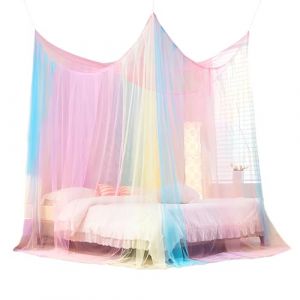 ACTOYS Moustiquaire de Lit, Moustiquaire Exterieur Rectangulaire, Blanc Moustiquaire Ciel de Lit, Lit Double Simple, Moustiquaire B&eacute;b&eacute; Facile &agrave; Installer pour Lit B&eacute;b&eacute; (Color&eacute;-1 Porte) (FEYUZ, neuf)