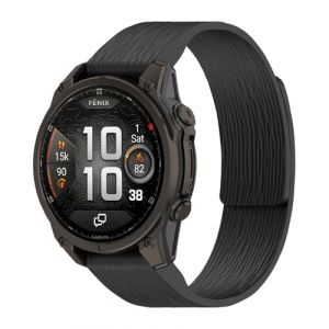 Miimall 26mm Quick Fit Bracelet pour Garmin Tactix 8, Bracelet Magn&eacute;tique en Silicon pour Fenix 8/Quatix 8/Instinct 3/Garmin D2 Bravo/Descent MK2/Enduro/COROS VERTIX 2 Homme, Noir (Miimalleu, neuf)