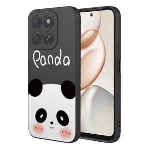 ILING Coque pour Honor 400 Smart/Honor X7d, Tr&egrave;s Mince &Eacute;l&eacute;gante Fleurs Vignes ou Panda Mignons Design Housse, Souple Silicone Liquide TPU Bumper Antichoc Mat Femme &Eacute;tui (Noir A02) (Wanten, neuf)