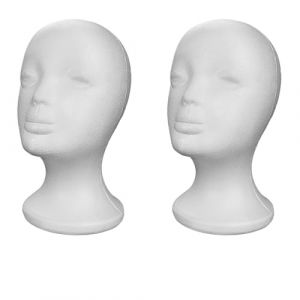 G&eacute;n&eacute;rique Lot De 2 T&ecirc;tes De Mannequin Femme En Polystyr&egrave;ne,T&ecirc;te Mannequin Pour Perruque T&ecirc;te Man-nequin Perru-que Support Perruque En Mousse Pour Chapeaux, Perruques, Lunettes Soleil (yanwenqi, neuf)