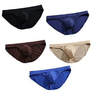 Faringoto Slip ultra léger et respirant en soie glacée pour homme en micro maille respirante pour se détendre la nuit, Noir + bleu marine + café + bleu + peau, M (Faringoto, neuf)