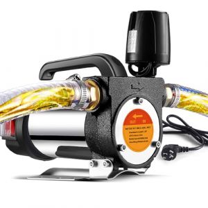 Pompe diesel électrique 220V Pompe diesel Pompe de transfert 60L/min Pompe à carburant électrique auto-amorçante Pompe d'aspiration avec tuyau de 6M (Mierjia-us, neuf)