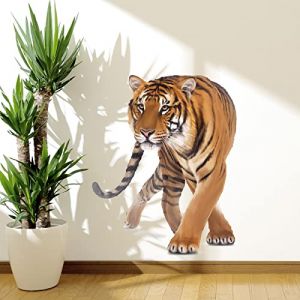 wondever Stickers Muraux Safari Tigre Autocollants Muraux Mural Stickers Animaux de la Jungle Animaux Sauvages pour Chambre Salon Chambre Enfants (Wondever EU, neuf)