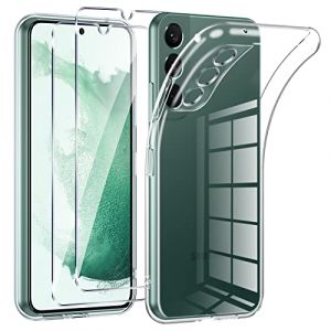 Phoona Coque pour Samsung Galaxy S22 5G avec 2 Pièces Protection Écran en Verre Trempé,Ultra Transparente Silicone en Gel TPU Souple pour Samsung S22 5G Couqe,Antichoc Anti-Jaune Etui Bumper (Kohl Florian, neuf)