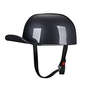Woljay Casque de Moto Ouvert Rétro Casquette de Baseball Demi-Casques Casque Jet Hommes Femmes pour Scooter Cyclomoteur Cap Street Cruiser Jet - Certifié Dot (X-Large, Fumée) (Woljay Trading, neuf)