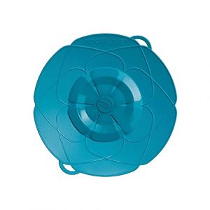 Kochblume Protection anti-débordement en silicone pour casseroles et poêles, couvercle micro-ondes, protection anti-éclaboussures et embout de cuisson vapeur | Couleur : turquoise, taille M (Kochblume GmbH, neuf)