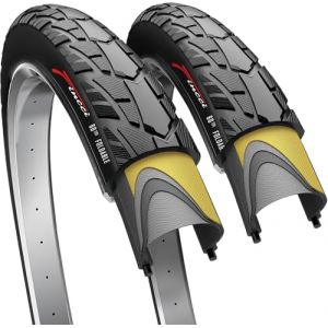 Fincci Gravel Pneus 700 x 40c - Paire Pliable Tire 28 x 1.6 Pouces avec Protection Anti Crevaison 1mm, 42-622 60 TPI pour Électrique & Route & de Ville & VTT Velo, Tournée Bicyclette - Pack of 2 (Fincci, neuf)