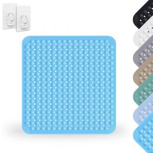 Tapis De Douche, 80 x 80 cm Tapis Antid&eacute;rapant avec Ventouses avec Trous D'&eacute;vacuation, Tapis Antid&eacute;rapant en PVC, Tapis de Douche Carr&eacute; Lavable, Lavable en Machine, pour Sauna, Bleu Oc&eacute;an (Huamirra Eur, neuf)