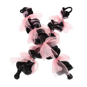 SAFIGLE 2pi&egrave;ces Extensions Queue De Cheval Pour Gar&ccedil;on Fille Perruques De D&eacute;guisement Pour Filles Tresses Avec N&oelig;uds Pour Petites Accessoires De Cheveux Style Princesse Pour Jeux De R&ocirc;le e (Grand Di, neuf)