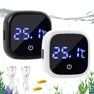 Thermom&egrave;tre Aquarium Digital, 2 Pi&egrave;ces Mini Thermom&egrave;tre D'aquarium, LED Ecran Tactile Thermometre Aquarium, Haute Pr&eacute;cision Thermom&egrave;tre Aquarium pour Eau Douce, Eau de Mer, Reptiles (CANZHOUH, neuf)