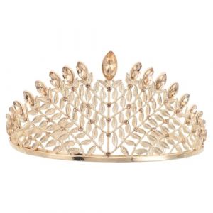 Housoutil Couronne de Mari&eacute;e Dor&eacute;e en Alliage L&eacute;ger Strass &Eacute;tincelants Serrage-T&ecirc;te Couronne Princesse Orn&eacute;e de Perles Accessoire Cheveux pour Mariage et Robe Princesse Bandeau de (Entertainment First, neuf)