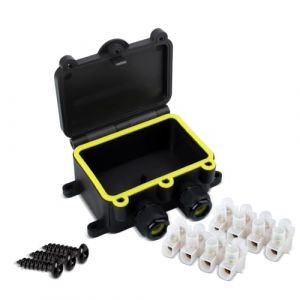 Innfeeltech 1 pièce Boîte de jonction électrique étanche, Outdoor étanche Boîte de jonction de câbles LF-2068-2H, 2 voies pour fils de 3.5 à 10mm de diamètre (XINGZHI TECH, neuf)
