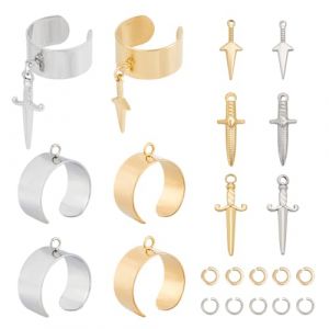 UNICRAFTALE Bague en Acier Inoxydable Manchette Ouverte Réglable avec Lune Étoile, Losange et Coeur (ENBISI EU, neuf)