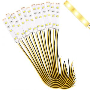 Lyeteung 12 Pi&egrave;ces 50mm 12V - 18V Bandes lumineuses Pr&eacute;-C&acirc;bl&eacute;es, 2835 Mod&eacute;lisme LED, LED SMD Auto-Adh&eacute;sives Flexibles, Jaune (Lyeteung, neuf)