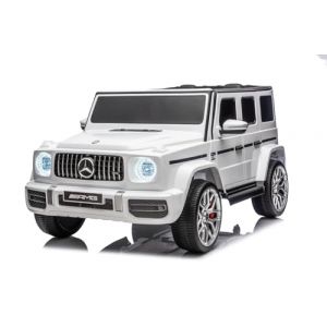 Voiture &eacute;lectrique pour Enfants Mercedes-Benz G63 AMG 4x4, Deux Places, 24V, Blanche, Lecteur MP3 avec Connexion USB/AUX et Bluetooth, Transmission 4x4, Batterie Lithium, Roues EVA avec Suspension (MiPrimerCoche, neuf)