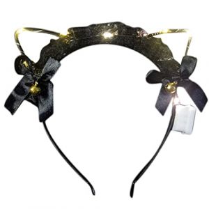 Watreketal Serre Tete,Accessoires de cheveux simples et doux pour femmes, bandeau lumineux pour se laver le visage, serre-tête pour oreilles de chat, cerceau de cheveux multicolore lumineux (Xuanlang Trading, neuf)