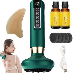 Masseur Anti Cellulite,Masseur De Cellulite à Main électrique,Appareil Cellulite Efficace,Masseur De Par Ventouses électriques,Masseur De Graisse à 12 Niveaux,Pour L'abdomen,Cuisses (Vert set) (EnviableVB, neuf)