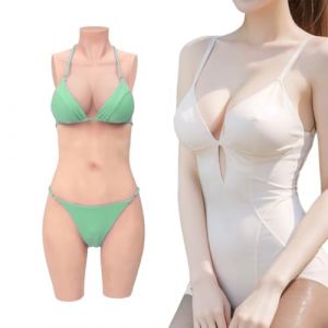 Minaky Faux Seins Silicone 5-Points Bodysuit Fournitures Mastectomie Silicone Proth&egrave;se Mammaire R&eacute;alistes Fausse Poitrine Forme, (C Cup,Blanc) (YIROSILI, neuf)