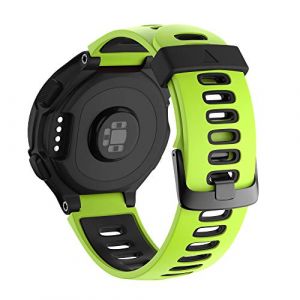 NotoCity Bracelet 735xt Forerunner Montre Fitness Tracker Silicone Souple Bracelet de Replacement Sport Compatible Forerunner 230/235/620/630/735XT boucle noire (Noir + vert) (NotocityEU, neuf)