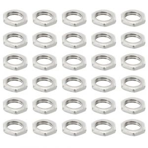 PATIKIL M7x0,75 Acier Hex &Eacute;crous, 60 Paquet M&eacute;trique Filetage Zinc Plaqu&eacute; Fini Mat&eacute;riel &Eacute;crous Vis Boulon Fixations pour Lampes Machines R&eacute;paration 2mm Hauteur (PATIKIL UK, neuf)