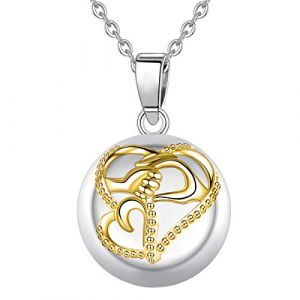 AEONSLOVE Collier Bola de Grossesse Or avec Chaine, Collier Bola Grossesse Pendentif Maman et Bébé pour Femmes Enceinte Bébé Cadeau Original Noel, 114cm Chaîne (Aeonslove, neuf)