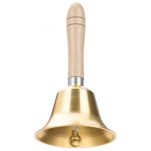 Tbintul Cloche &agrave; main super bruyante, cloches en m&eacute;tal avec manche en bois, cloche d'appel en laiton massif, cloche de table &agrave; main, cloche de d&icirc;ner, clochette d'appel pour la maison, l'&eacute;cole, la (妙克斯商贸, neuf)