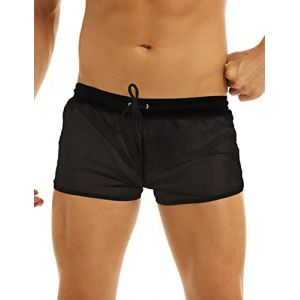 FEESHOW Cale&ccedil;on Homme Sexy-Lingerie de Nuit Short de Bain Transparent Noir M (FEESHOWSTORE, neuf)