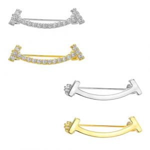Broche D&eacute;coration de v&ecirc;tements pour femme: 4 pi&egrave;ces broches et pins, r&eacute;duire d&eacute;collet&eacute;, faux col, &eacute;charpe clip, double t&ecirc;te, sweat, shawl clip (LingMingJinCui, neuf)