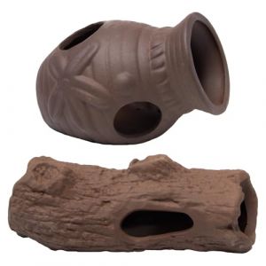 Sxutop 2 Pièces Cachette Céramique Crevette Aquarium Grotte Ceramique Aquarium Cachette Tube Céramique Grotte d'Aquarium Decoration pour Crevettes Poissons (Shuangxuu, neuf)