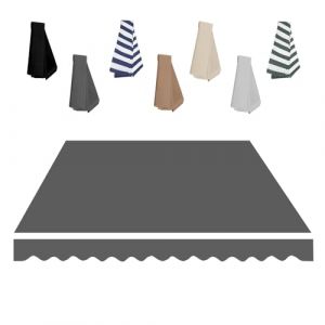 Store Banne Manuel Rétractable, Tissu de Remplacement pour Auvent 2.0m 2.5m 3.0m 3.6m 4m 5m pour Terrasse Extérieur Balcon, Imperméable Toile pour Store Banne(Gris,250x200cm) (LYLSD, neuf)