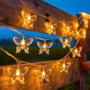 HHMTAKA Guirlande lumineuse en forme de papillon, 3 m, 20 LED USB, guirlande lumineuse d&eacute;corative d'int&eacute;rieur pour No&euml;l, f&ecirc;te, mariage, balcon, tonnelle, jardin, camping (Surprise NON-Stop, neuf)