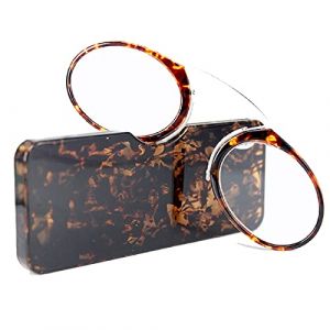 KoKoBin Lentilles de lecture unisexes Aide visuelle compacte Mini Nose Clip Lunettes de lecture sans branches Antid&eacute;rapantes Aide &agrave; la lecture - Toujours &agrave; port&eacute;e de main (l&eacute;opard, 1.5, diopters) (Hime Tech, neuf)