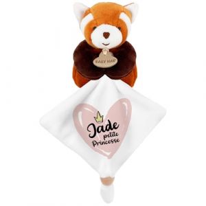 KDO MAGIC - Doudou personnalisé - Personnalisable avec Un prénom - Peluche personnalisée - Cadeau Naissance, garçon, Fille, bébé, Anniversaire (Petite Princesse, Panda Roux) (KDO-MAGIC, neuf)