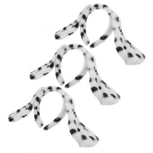 Ipetboom Lot de 3 Serrage-T&ecirc;tes Oreilles de Dalmatien en Peluche Douce Accessoires de D&eacute;guisement Chien pour Adulte pour Halloween Cosplay F&ecirc;tes et &Eacute;v&eacute;nements &agrave; Th&egrave;me Animalier (KinRoZ, neuf)