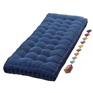 Coussin Matelas Assise Dossier pour Banc de Jardin balancelle canapé 1/2/3 Places Coussin pour Banc de Jardin Exterieur Interieur 170 cm sur Mesure 110x50 Coussin pour Banc 150 cm(Denim Blue 1c,100x40 (sanroy, neuf)