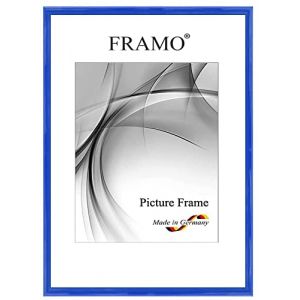 FRAMO Cadre photo étroits 32 x 45 cm en bois massif | Clair bleu royal brillant | Couleur/taille sélectionnable | Cadre pour affiches | Puzzles | Photos N°117 (Framecenter24_online, neuf)