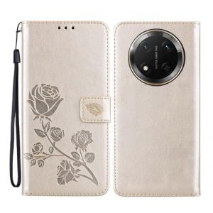 GOKEN Coque pour Honor Magic 7 Lite 5G / Honor X9c - &Eacute;tui Portefeuille en Cuir Synth&eacute;tique, Housse Magn&eacute;tique Antichoc avec Carte, Rabat et Support Pliable, Cover Case -Or (ALIDOU, neuf)