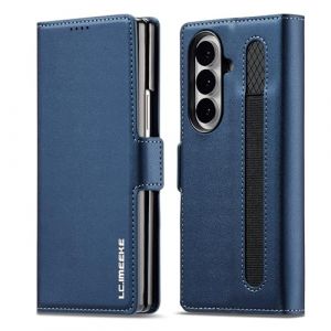 ZHOZEXIN &Eacute;tui pour Samsung Galaxy Z Fold 7, Fermeture magn&eacute;tique, &eacute;tui Portefeuille, Cuir PU, avec Emplacement pour Stylo, Emplacement pour esp&egrave;ces. (Bleu) (Shenxinghui Digital, neuf)