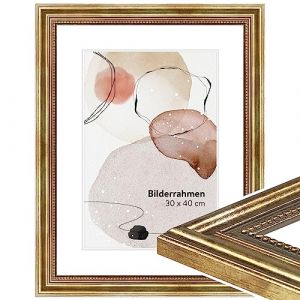 WANDStyle Cadre photo bois vintage, cadre dor&eacute;, cadres photo 20x25 cm mural, encadrement tableau 25x20 cm, cadres pour photos et posters, encadrement &agrave; suspendre, H450 &ndash; Made in Germany (WANDStyle, neuf)