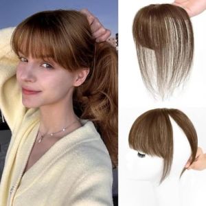 Postiche à frange, extension à clip en cheveux naturels for femmes, marron(Braun-Dicke) (LWJLXWJLSDZ, neuf)