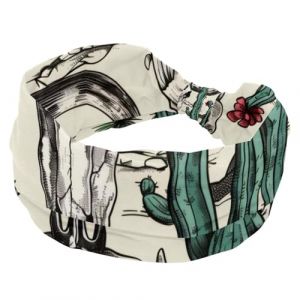 Beaux bandeaux extensibles en forme de cactus et de crâne de taureau pour femme, bandeau antidérapant pour cheveux, turban de sport tendance pour yoga, entraînement, usage quotidien (zhengzhiqi2299, neuf)