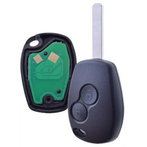 ANGOFIZ Clé Vierge ID46 Electronique à Programmer 2 Boutons Compatible avec Renault Clio 3, Master 3, Kangoo 2, Twingo 2, Wind, Trafic 2, Modus Lame VA2 Télécommande à Distance Testée (ANGOFIZ, neuf)
