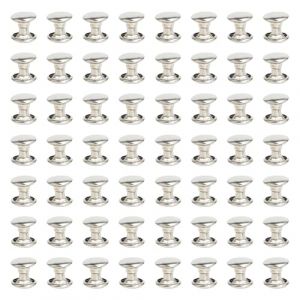 JIHUOO Lot de 200 rivets ronds &agrave; double capuchon rond pour cuir - Rivets tubulaires en m&eacute;tal - Pour travaux manuels et travaux manuels - Rivets de style rivets de r&eacute;paration de chaussures - Argent&eacute; (cheng juan1, neuf)