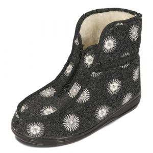 BAWAL Femmes Hommes Pantoufles Chaudes en Feutre avec Laine Doubl&eacute;es Fermeture &eacute;clair Chaussons Unisexes 36-46 EU (Graphite, Syst&egrave;me Taille Chaussures EU, Adulte, Num&eacute;rique, Moyen, 39) (Bawal, neuf)