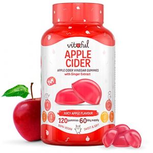 VITAFUL Apple Cider - Vinaigre de Cidre & Extrait de Gingembre - 120 gummies Dose de 2 Mois- 100% Végan - Detox, Nettoyage Intestinal, Digestion & Regain d'Energie - Complément Alimentaire (Vitaful Naturals, neuf)